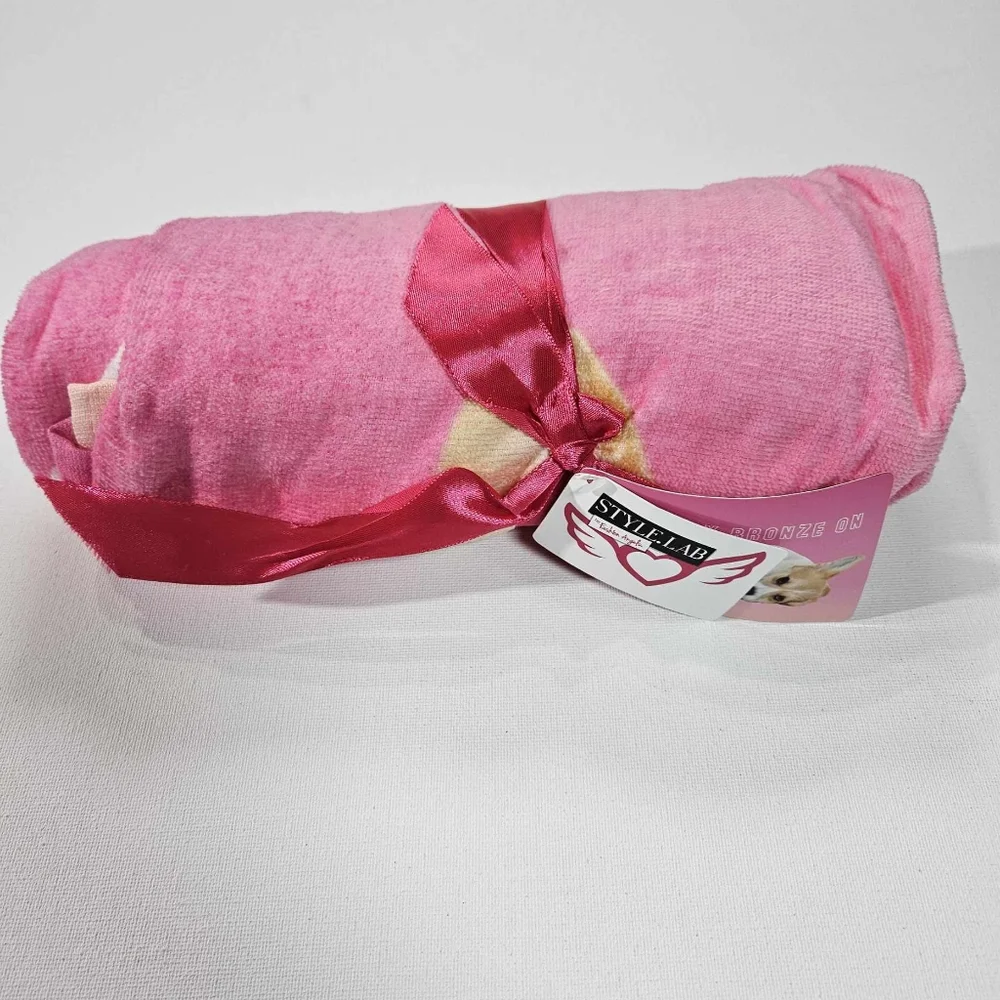 Beach Towel Dog Graphic Style Lab  Pink Barbiecore Fun Stylish Cotton‎ 25